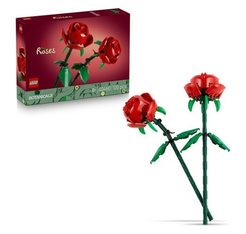 LEGO ® Botanicals Gül 40460 – Yetişkinler için Uzunluğu Ayarlanabilen 2 Gül İçeren Dekoratif Çiçek Modeli Yapım Seti (120 Parça)