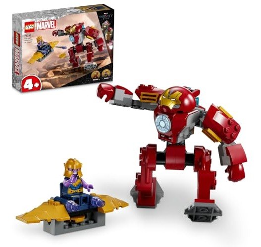 LEGO Marvel Iron Man Hulkbuster Thanos’a Karşı 76263 – 4 Yaş ve Üzeri Çocuklar için Süper Kahraman Hediyesi Fikri, Iron Man ve Uçağıyla Thanos Minifigürleri İçeren Oyuncak Yapım Seti (66 Parça)