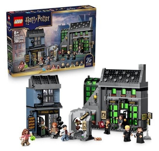 LEGO Harry Potter Knockturn Yolu Büyücü Mağazaları 76471 | 8 Yaş ve Üzeri Çocuklar için 2 Dükkan ile 8 Minifigür ve 1 Köpek Patronus İçeren Oyuncak Yapım Seti, Hediye Fikri (788 Parça)