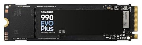 Samsung 990 EVO Plus NVMe M.2 SSD 2 TB, PCIe 4.0 x4 / PCIe 5.0 x2, NVMe 2.0 (2280), 7.250 MB/s okuma, 6.300 MB/s yazma, oyun ve grafik düzenleme için dahili SSD MZ-V9S2T0BW