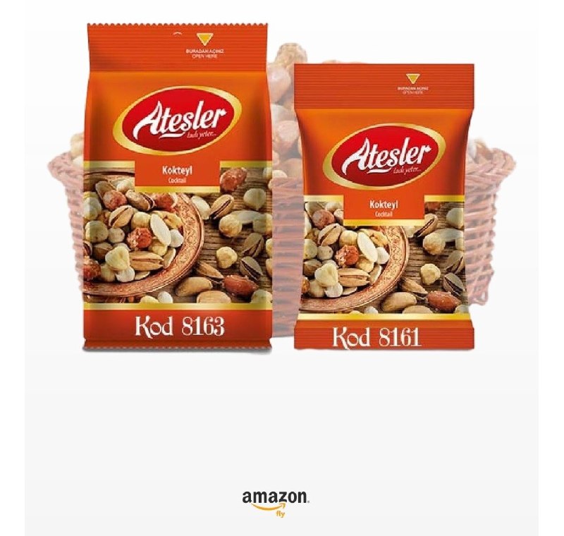 Ateşler Kuruyemiş Mega Kokteyl Şeffaf Paket 80 gr