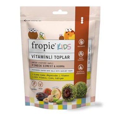 Fropie Kids Vitamin Topları - Antep Fıstığı Kaplı & Fındık Ezmeli 80 gr