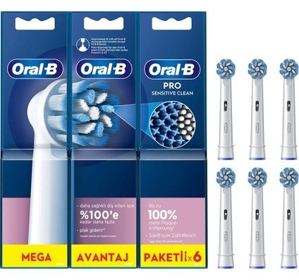 Oral-B Pro Sensitive Clean 6'Lı Diş Fırçası Yedek Başlığı Eb60