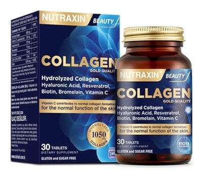 Nutraxin Collagen Gold Quality Tablet – Hidrolize Kolajen, C Vitamini, Hyaluronik Asit, Biotin, Çinko Ve Resveratrol – 3