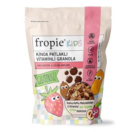 Fropie Kids Granola - Fıstık & Çilek Küpleri 240Gr