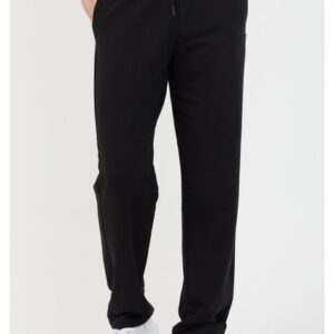 Mmetalic Siyah Erkek Düz Paça Rahat Kesim Eşofman Alt