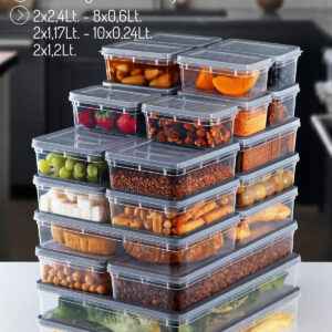 Nandy Home 24'lü Set Freshbox Mikrodalga Ve Difrize Uygun Saklama Kabı Gri